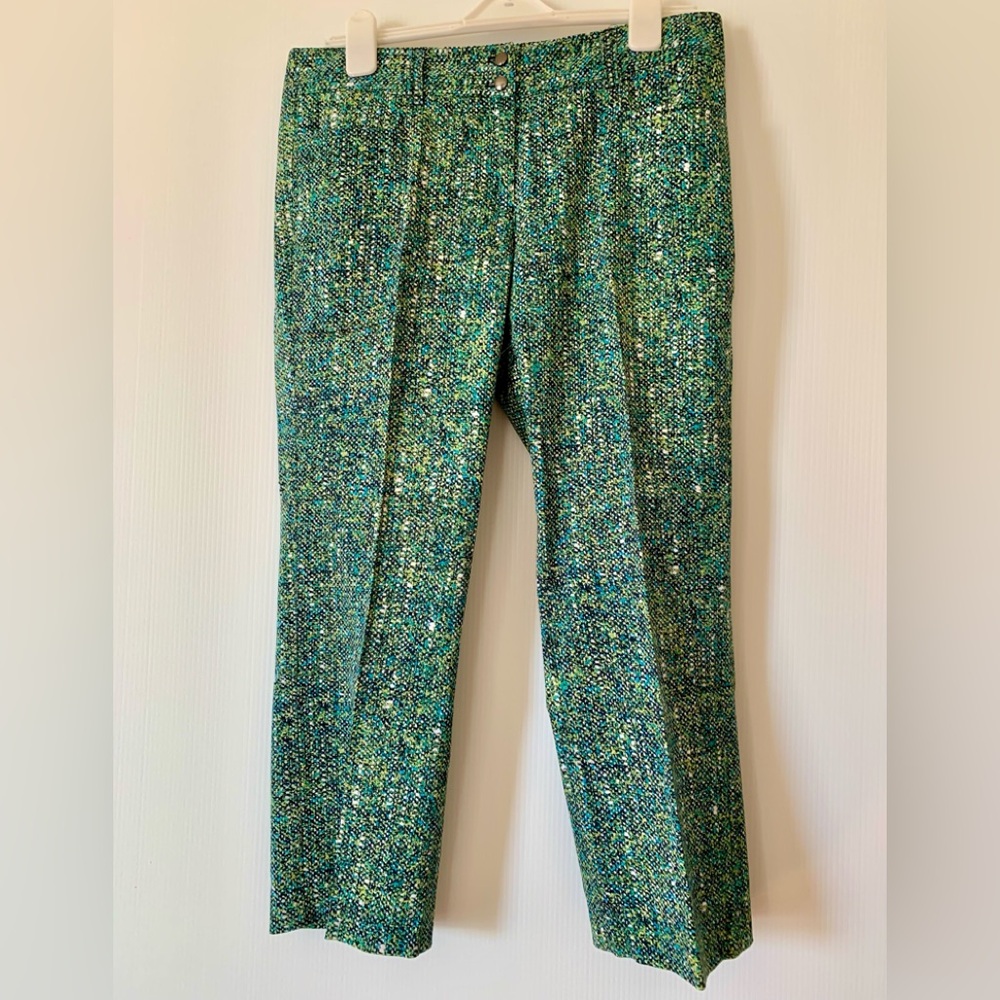 W by Worth Women’s Pants Multicolor Green Black Blue Ankle Mid-rise Flat Front 8